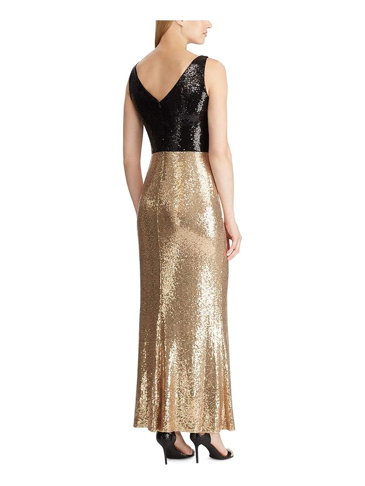 Ralph Lauren フォーマルドレス SEQUIN コントラスト長袖DRESS Amazon.com: Lauren Ralph Lauren Women's Sequin V-Neck Gown